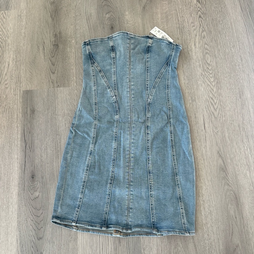 Garage Robe Denim Tube Dress - Samantha Blue